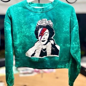 Guess x Banksy Teal Crop Top